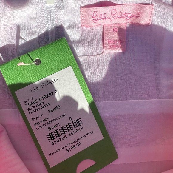 🔥🔥🔥NWT Lilly Pulitzer Phoebe Dress-Pink Lucky Seersucker-NEW WIth TAGS!!🔥 - Picture 4 of 8